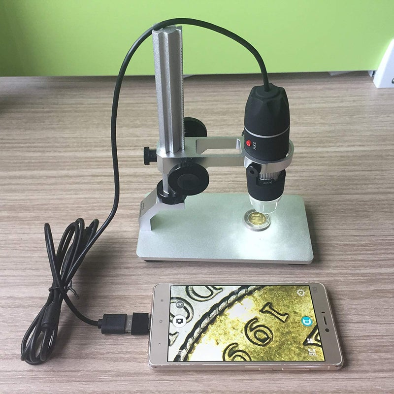 Jiusion Aluminium Alloy Universal Adjustable Professional Base Stand Holder Desktop Support Bracket for Max 1.4" in Diameter USB Digital Microscope Endoscope Magnifier Loupe Camera - Image 4